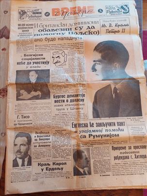 Novine Vreme iz 1939          