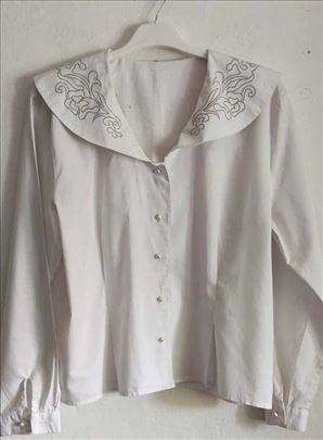 Vintage vezena bluza sa bisernim dugmadima L/XL