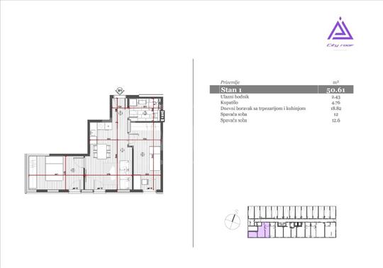 City Roof Residence - dvosoban stan 