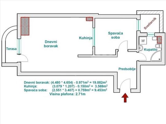 Renoviran stan 51m2 terasa ka Horvatovićevoj