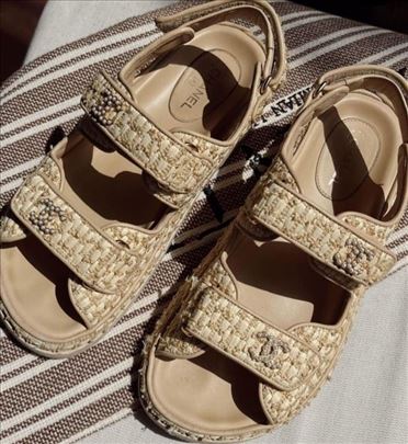 Chanel dad sandals beige