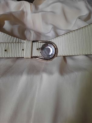 Unikatni beli kožni kaiš iz 70tih godina