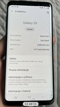 Samsung S9 osteceno staklo ali je potpuno ispravan