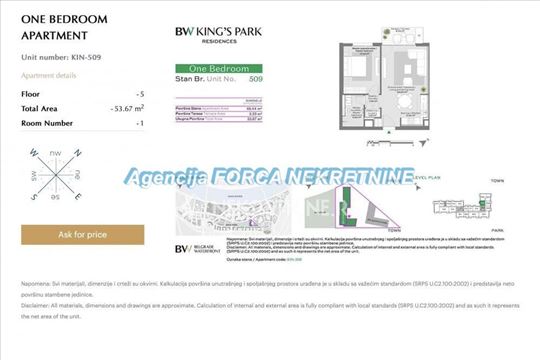 BW KING’S Park Residences,Beograd na vodi,2,0,54m2