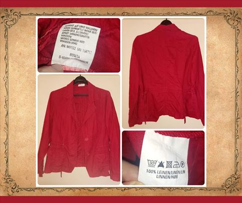 Crveni laneni sako - jaknica
