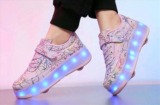 Patike sa točkićima rose, usb punjive-ima brojeva