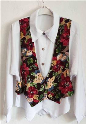 Vintage bluza - prsluk 2 u 1 vel. S/M