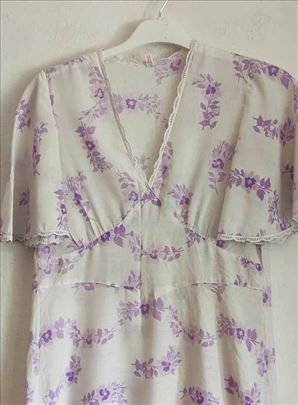 Vintage zlata cvetna spavaćica sa čipkom br.38 