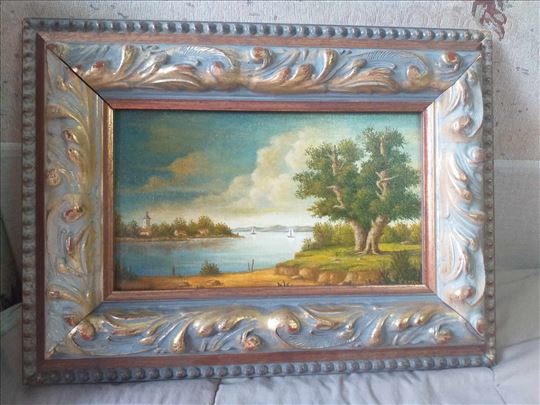 Umetnicka slika sa potpisom u raskosnom ramu