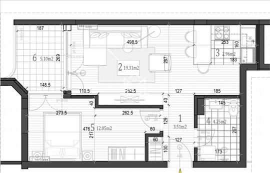 Dvosoban stan, 46 m2, Pdv