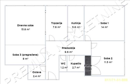 3.0, Blok 70, Jurija Gagarina, 80m2