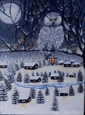 Mystical Snowy Owl, oil on canvas, 35x45