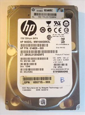 HP Enterprise 1TB Sata3 HotPlug 2.5" Serverski HDD