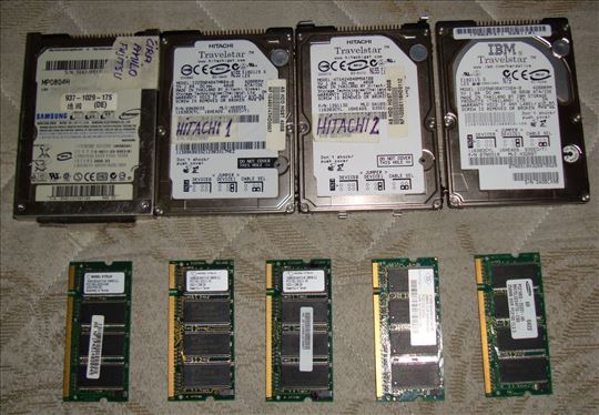 4 X HDD + memorija za staaareee laptopice