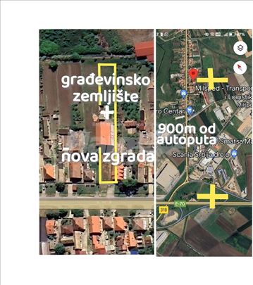 Autoput građ zemljište+nova zgrada 713m2