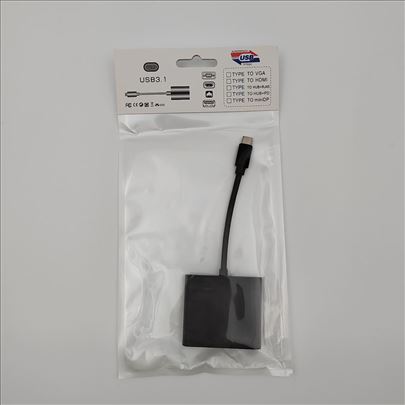 TIP C na HDMI, USB 3.0, TIP C ženski