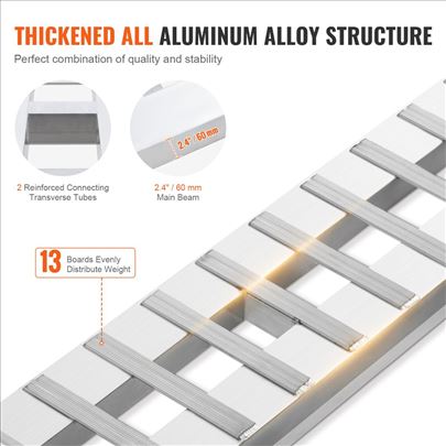 Automobilska utovarna rampa 2721,6kg 183x38cm 2 ko