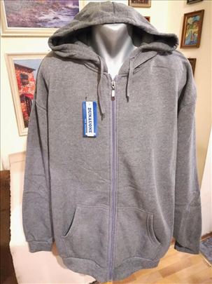 Nov muški duks sa kapuljačom Fashion 9XL sivi novo
