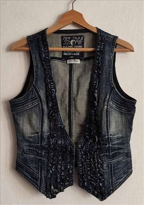 U retro stilu teksas prsluk sa volančićima vel. S