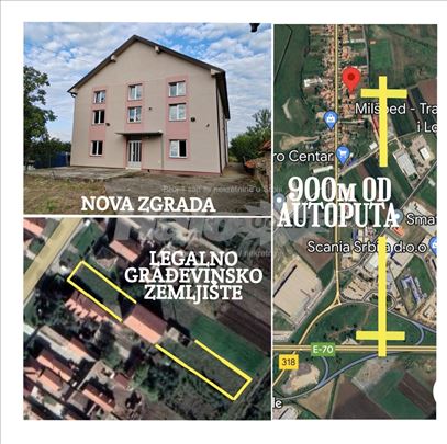 Autoput građ zemljište+nova zgrada 713m2