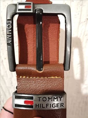 Novi muški kožni kaiš Tommy Hilfiger Braon koža