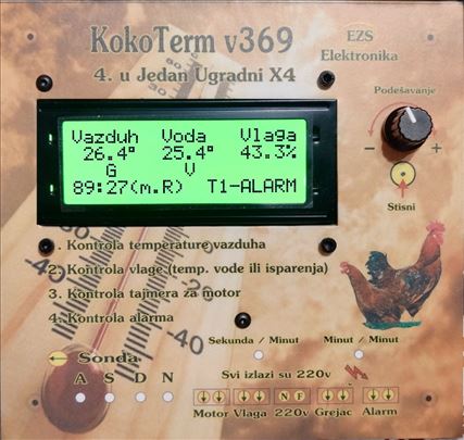 Termostat Vlagomer Tajmer Alarm v369 x4