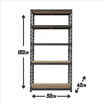 Metalna Montažna Polica 180x90x40cm-8mm 875kg