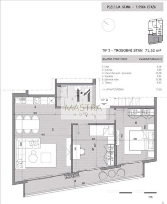 Novogradnja, Cvetkova pijaca, 72 m2 3.0 cena bez P