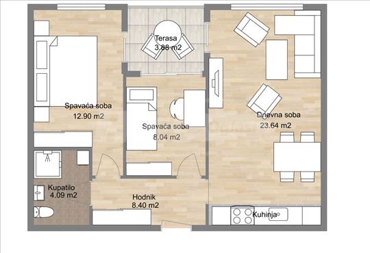 57,98 m2 - Kompleks 25. Maj Residences Mladenovac