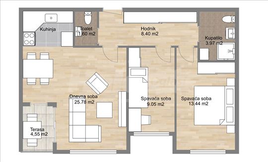 65,03 m2 - Kompleks 25. Maj Residences Mladenovac