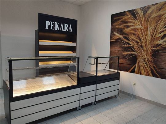 Tople vitrine za pekare, picerije,komplet  3m novo