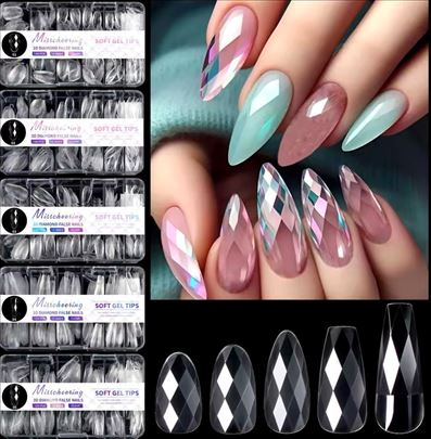 3D DIAMOND soft gel tipse  5 razlicitih oblika  