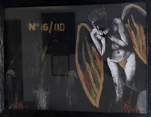 Nikola Džafo Ulje i kolaž na kartonu iz 2015.