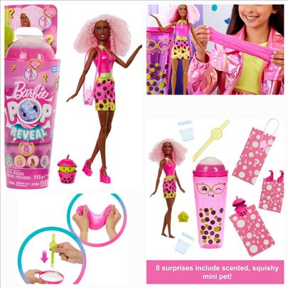 Novi Barbie Bubble Tea Pop Reveal Berry Bliss set,