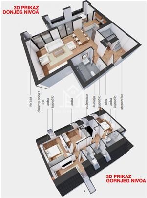 Dupleks Lux, 123.24m2, 4.0 stan - dva nivoa - tera