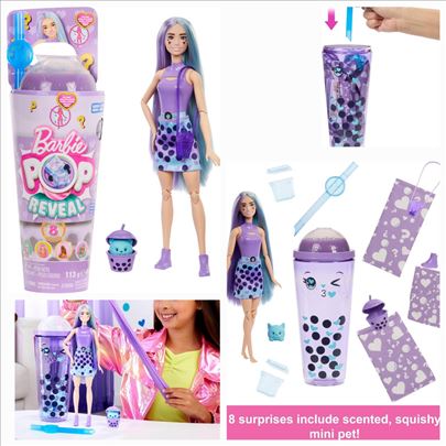 Nova Barbie Bubble Tea Pop Reveal Taro Milk lutka 