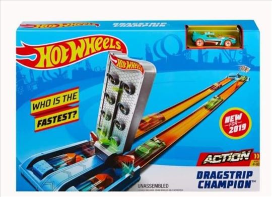 Novi original Hot Wheels Dragstrip Champion set