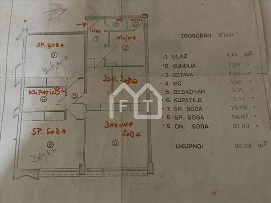 Narodnih heroja -Genex, 84 m2, Blok 33 ID#1522