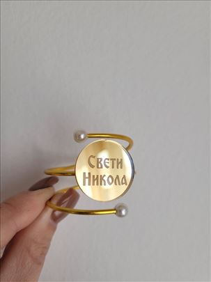 Prsten za salvete-Sveti Nikola-zlatni/biser