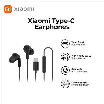 Xiaomi Type C Earphones Slušalice Black