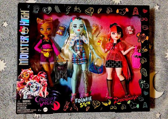 Monster High 3 lutke+dodaci u setu,poslednji komad