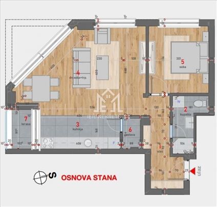 Dvosoban stan, 53.51m2 centar grada