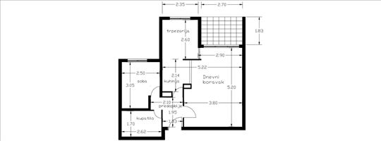 Komforan 1.5 stan 45 m2 + 5 m2 lođa  odmah useljiv