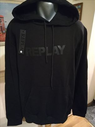 Novi muški duks sa kapuljačom Replay crni 2XL novo