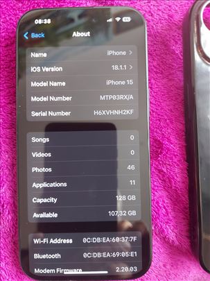 Iphone ajfon 15 128gb sim fri vlasnik neotvaran