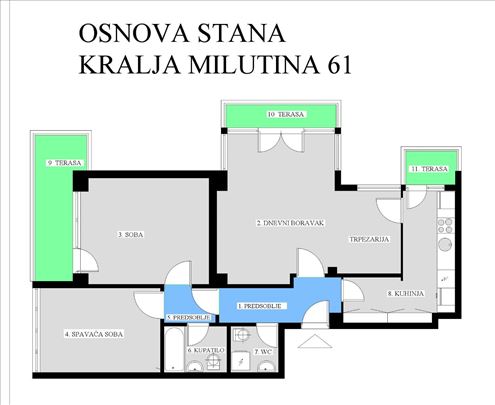 BEOGRAD Birčaninova - Kralja Milutina 85.41m²