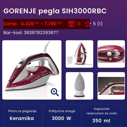 Gorenje Pegla SIH3000RBC