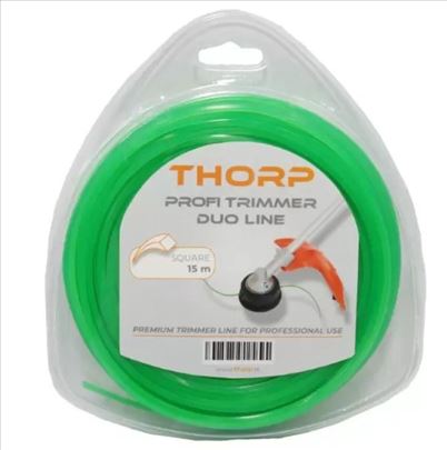Struna za trimer četvrtasta 2,4mm 15m Thorp