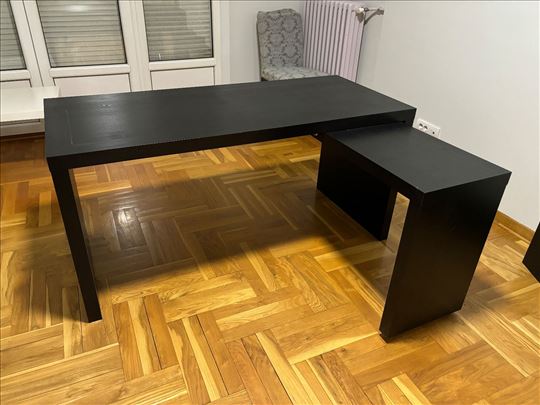 IKEA MALM radni sto s izvlačnom pločom, crni