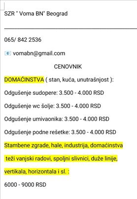 Otpušavanje odvodnih cevi kuhinja kupatilo